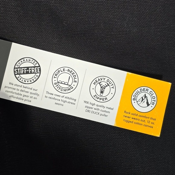 Dri Duck Jacket Mens M Black Canvas Full‎ Zip Workwear Outdoors Boulder Cloth - Picture 5 of 15